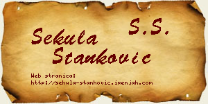 Sekula Stanković vizit kartica